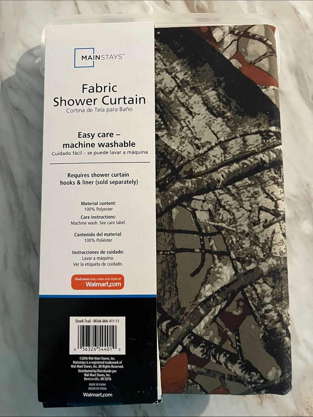 Fabric Camo Shower Curtain Ozark Trail  70 x 72